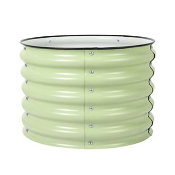 Aoodor 17" Tall 24" Metal Raised Garden Bed, Outdoor Planter Box and Raised Garden Kit, silver