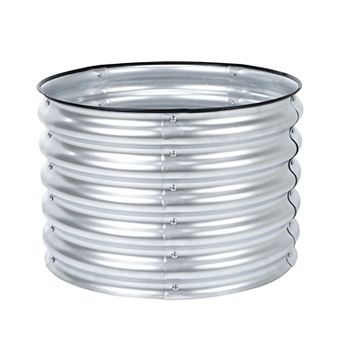 Aoodor 17" Tall 24" Metal Raised Garden Bed, Outdoor Planter Box and Raised Garden Kit, silver