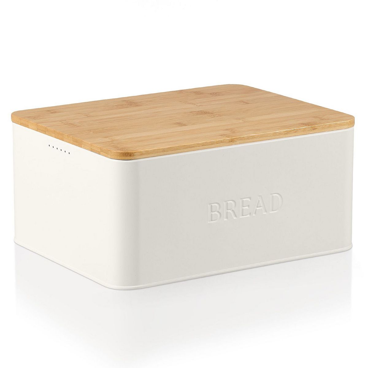 ZICOTO Bread Box with Wooden Lid Spacious Container for Homemade Bread, Muffins & Bagels