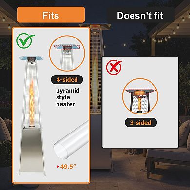 Aoodor Patio Heater Glass Tube Replacement 49.5" Tall 4" Diameter