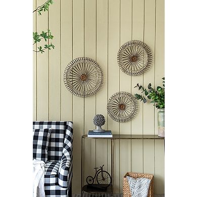 BEARSOLIM Antique Gold 3-pc. Jennings Metal Disc Wall Decor Set