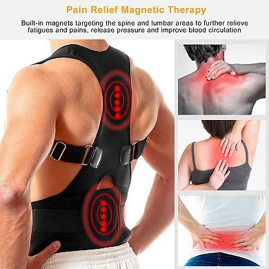 Unisex Posture Corrector Magnetic Lumbar & Upper Back Support Belt