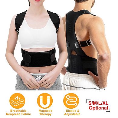 Unisex Posture Corrector Magnetic Lumbar & Upper Back Support Belt