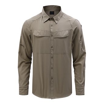 Men's Quick-Dry Fishing Shirt - Long Sleeve UPF 50+ Moisture-Wicking Outdoor Hiking Shirt