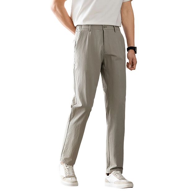 mens casual dress pants Raphael Men's Washable Flat Front Slim Fit Light Gray Dress Pants, 32 main image 0