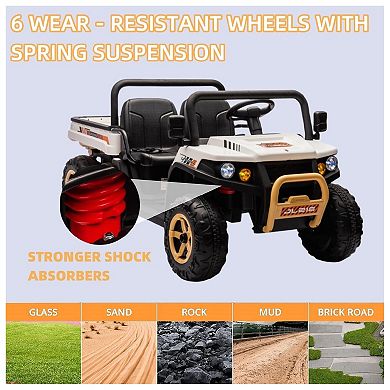 24V 6-Wheel 4WD Kids Ride on UTV Remote Control Dump Truck, 3 Speeds, Music & Headlights