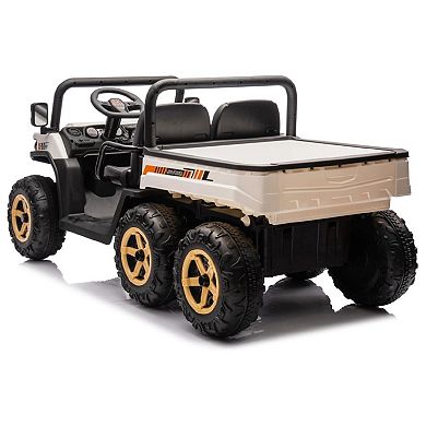 24V 6-Wheel 4WD Kids Ride on UTV Remote Control Dump Truck, 3 Speeds, Music & Headlights