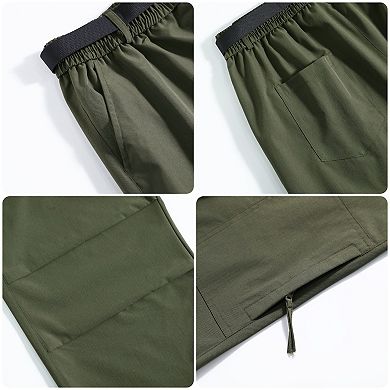 Men's Rain & Waterproof Hiking Cargo Pants with 5 Pockets Windproof Outdoor Pants