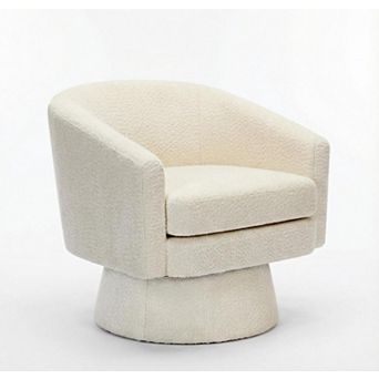 360 degree Swivel Accent Chair, Chenille Reading Chair, Modern Single Sofa Armchair, Club Chair
