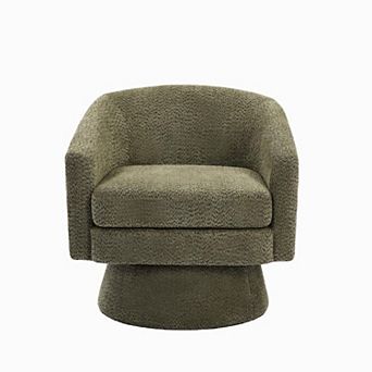 360 degree Swivel Accent Chair, Chenille Reading Chair, Modern Single Sofa Armchair, Club Chair