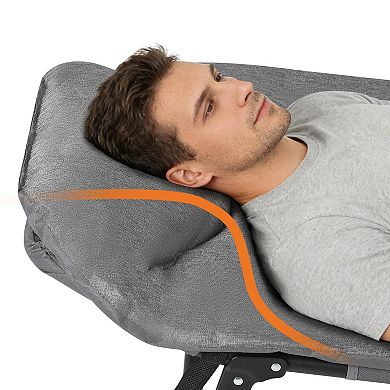 Portable Folding Camping Cot Bed with Mattress & Side Pocket