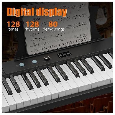 61 Key Full Size Portable Electronic Keyboard Piano Set Built-in Speakers,Digital Piano