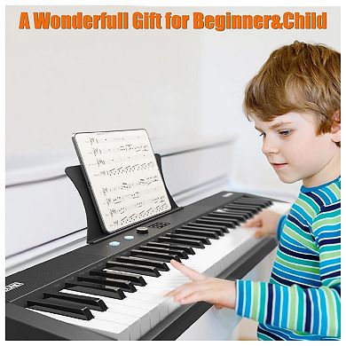 61 Key Full Size Portable Electronic Keyboard Piano Set Built-in Speakers,Digital Piano