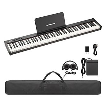 Portable Full Set Digital Piano - 88 Key Compact Keyboard with Semi-Weighted Keys