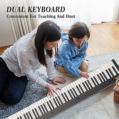 Portable Full Set Digital Piano - 88 Key Compact Keyboard with Semi-Weighted Keys