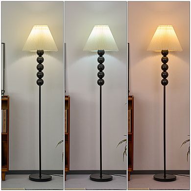 Vintage Pleated Floor Lamp with Lampshade