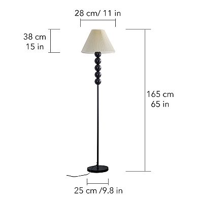 Vintage Pleated Floor Lamp with Lampshade