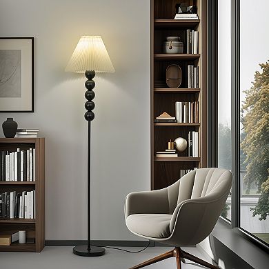 Vintage Pleated Floor Lamp with Lampshade