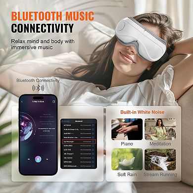Heated Eye Massager with Remote Control Bluetooth Music and Multiple Modes