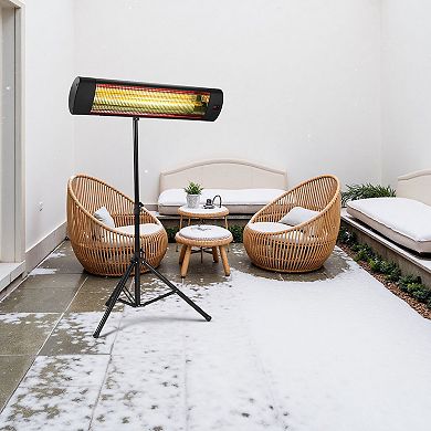 Electric Infrared Space Heater with Remote Control and Timer for Indoor and Outdoor Use