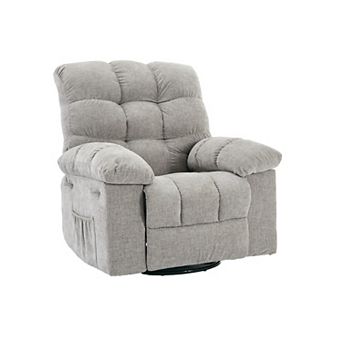 Recliner Chair with Massage and Heat, Electric Rocking Recliner with Overstuffed Back,Pockets&Remote