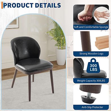 Dining Chairs Set of 2, Wood Legs Modern Upholstered,Ergonomic Back Support,for Kitchen Dining Room