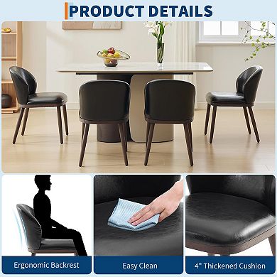 Dining Chairs Set of 2, Wood Legs Modern Upholstered,Ergonomic Back Support,for Kitchen Dining Room