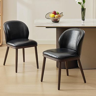 Dining Chairs Set of 2, Wood Legs Modern Upholstered,Ergonomic Back Support,for Kitchen Dining Room