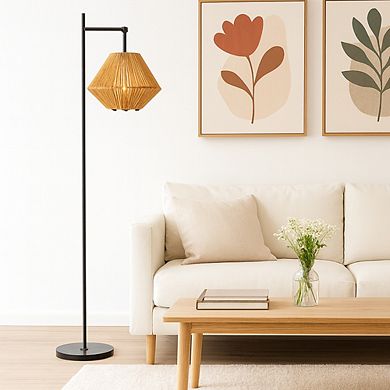 Removeable RGBW Color-Changing Woven Lamp with Metal Stand