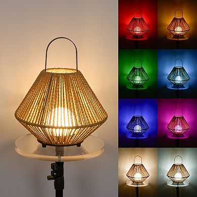 Removeable RGBW Color-Changing Woven Lamp with Metal Stand
