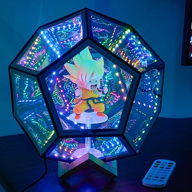 RGBW Color-Changing Infinity Dodecahedron Lamp with Display Case