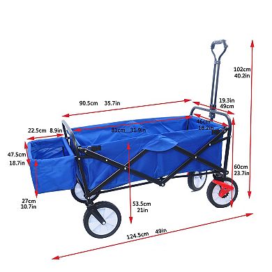 Whisen Folding Wagon Cart for Garden, Shopping, Beach