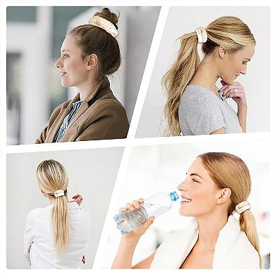 3 PCs Soft Satin Scrunchies Elastic Hair Tie Gentle Stretch Ponytail Holder for Women