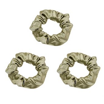 3 pc Soft Satin Scrunchies Elastic Hair Tie Gentle Stretch Ponytail Holder for Women
