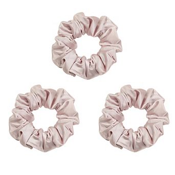 3 pc Soft Satin Scrunchies Elastic Hair Tie Gentle Stretch Ponytail Holder for Women