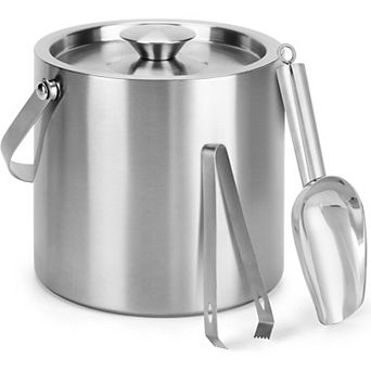 3L Stainless Steel Ice Bucket with Lid & Scoop