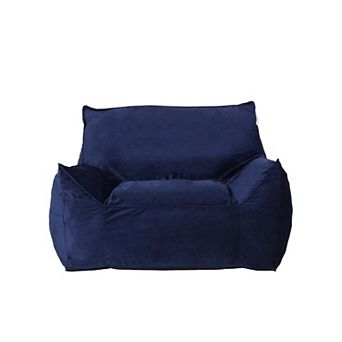GOODSILO Velveteen Bean Bag Chair with Comfortable Armrests for Modern Living Spaces