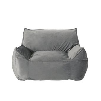 GOODSILO Velveteen Bean Bag Chair with Comfortable Armrests for Modern Living Spaces