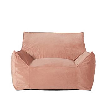 GOODSILO Velveteen Bean Bag Chair with Comfortable Armrests for Modern Living Spaces