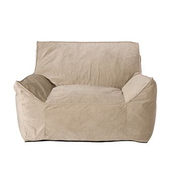 GOODSILO Velveteen Bean Bag Chair with Comfortable Armrests for Modern Living Spaces