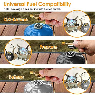 13,000W Windproof Camping Gas Stove 5-Burner with Ignition & Flame Control for Butane/Propane