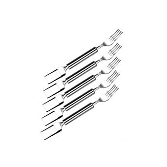 5 pc 2-in-1 Watermelon Cutter & Fork Stainless Steel