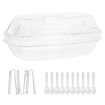 Chilled Fruit & Veggie Tray with Lid 4 Compartments