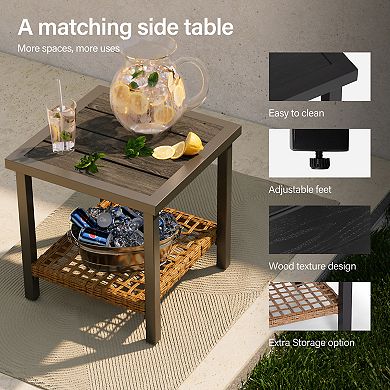 PATIOEASY Modern 3 Piece Rocking Bistro Set for Patio Balcony or Garden