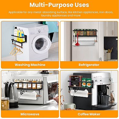 2PCS Magnetic Spice Rack with Paper Towel Holder