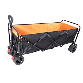 Whisen Extender Folding Wagon Cart, Portable Hand Cart for Garden, Shopping, Beach