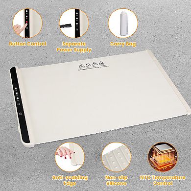Electric Warming Tray with Adjustable Temperature & 3 Timer Settings for Food