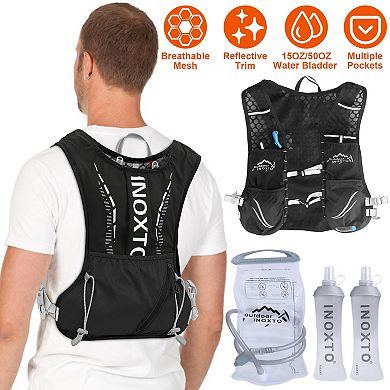 Sport Hydration Vest Running Backpack 15oz/50oz Water Bladder, Adjustable Straps for Trail & Marat