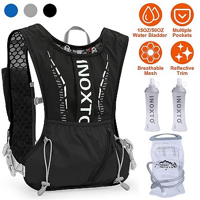 Sport Hydration Vest Running Backpack 15oz/50oz Water Bladder, Adjustable Straps for Trail & Marat