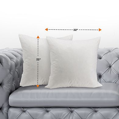 Cheer Collection Feather Down Pillow Inserts Set of 2 Medium Firm Support for Decorative Shams